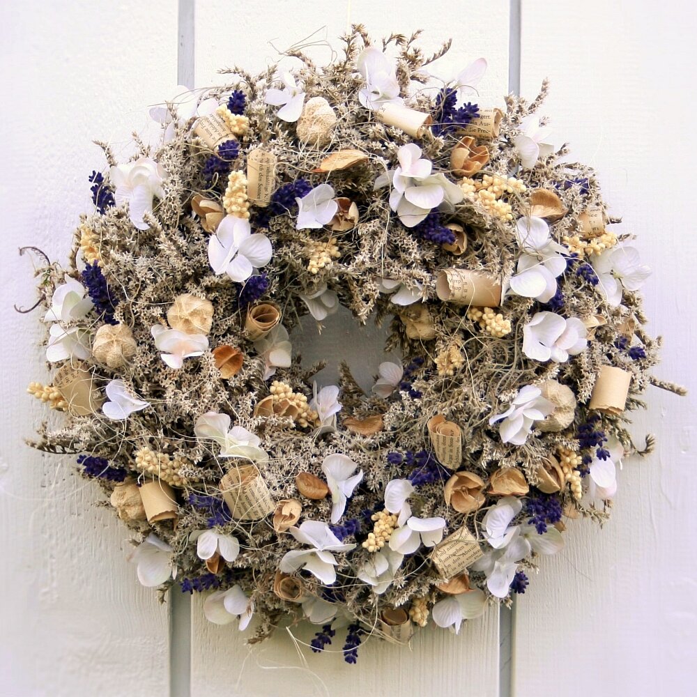 Türkranz mit Lavendel und Naturmaterialien 32 cm