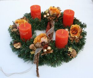 Adventskranz künstlich mit 4 Kerzen