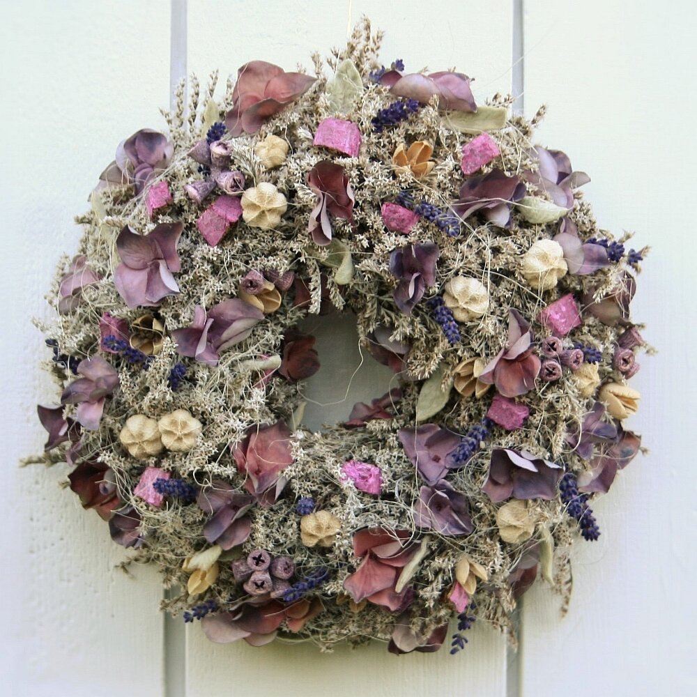 Türkranz mit Naturmaterialien und Lavendel 40 cm