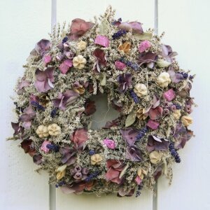 Türkranz mit Naturmaterialien und Lavendel 40 cm