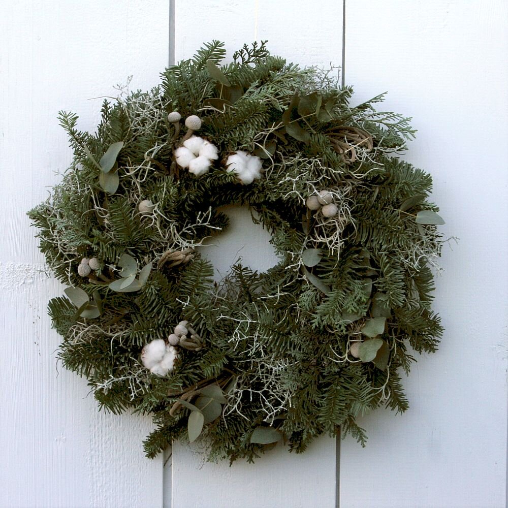 Adventskranz mit frischem Koniferengrün gebunden 45-60 cm