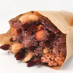 Trockenblumenstrauß in terracotta Farben 40 cm