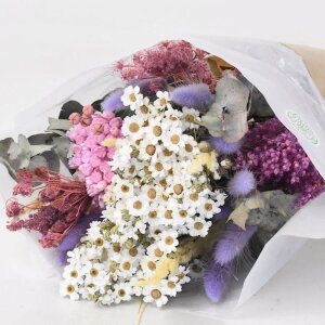 Trockenblumenstrauß DIY in bunten Farben 50 cm