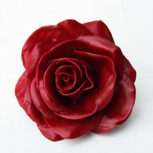 3 x Elegante rote Wachsrosen – Seidenblume mit...