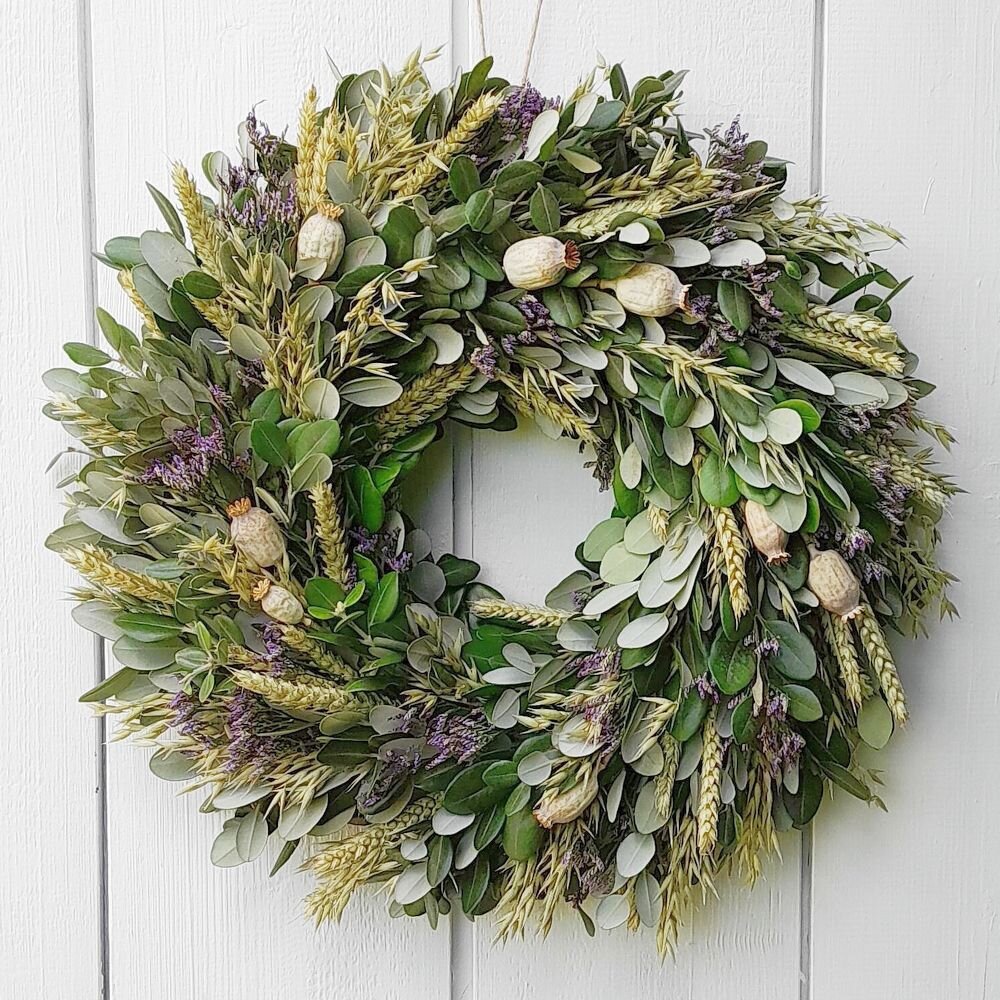 Türkranz Sommerfeeling – Frisch gebundener Kranz mit Pittosporum
