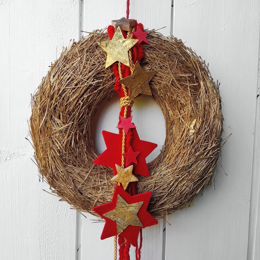 Adventskranz Sternenzauber – Edle Weihnachtsdeko für Tür & Wand