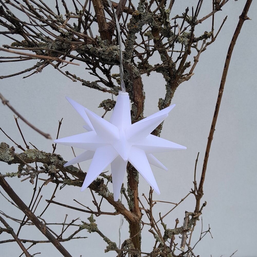 Weihnachtsstern hängend mit LED Licht und Timerfunktion Dekostern