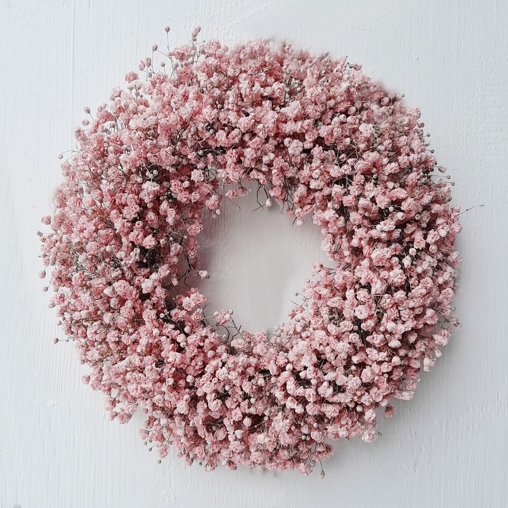 Eleganter Türkranz aus rosa Schleierkraut