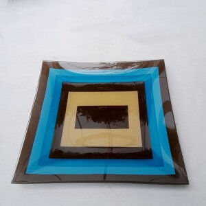 Tischdeko-Set: Glasteller + 4 Teelichtgläser,...