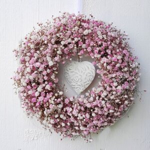Türkranz aus frischem rosa-weißem...