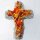 Grabkreuz aus Trockenblumen  – Shabby Chic Grabschmuck in Gelb & Orange
