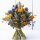 Trockenblumenstrauß mit blauen Disteln und Pralinen als Geschenkset