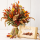 Trockenblumenstrauß Herbst in Gelb, Orange und Rot mit Pralinen