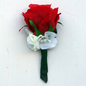 Hochzeitsanstecker Anstecker Rose rot