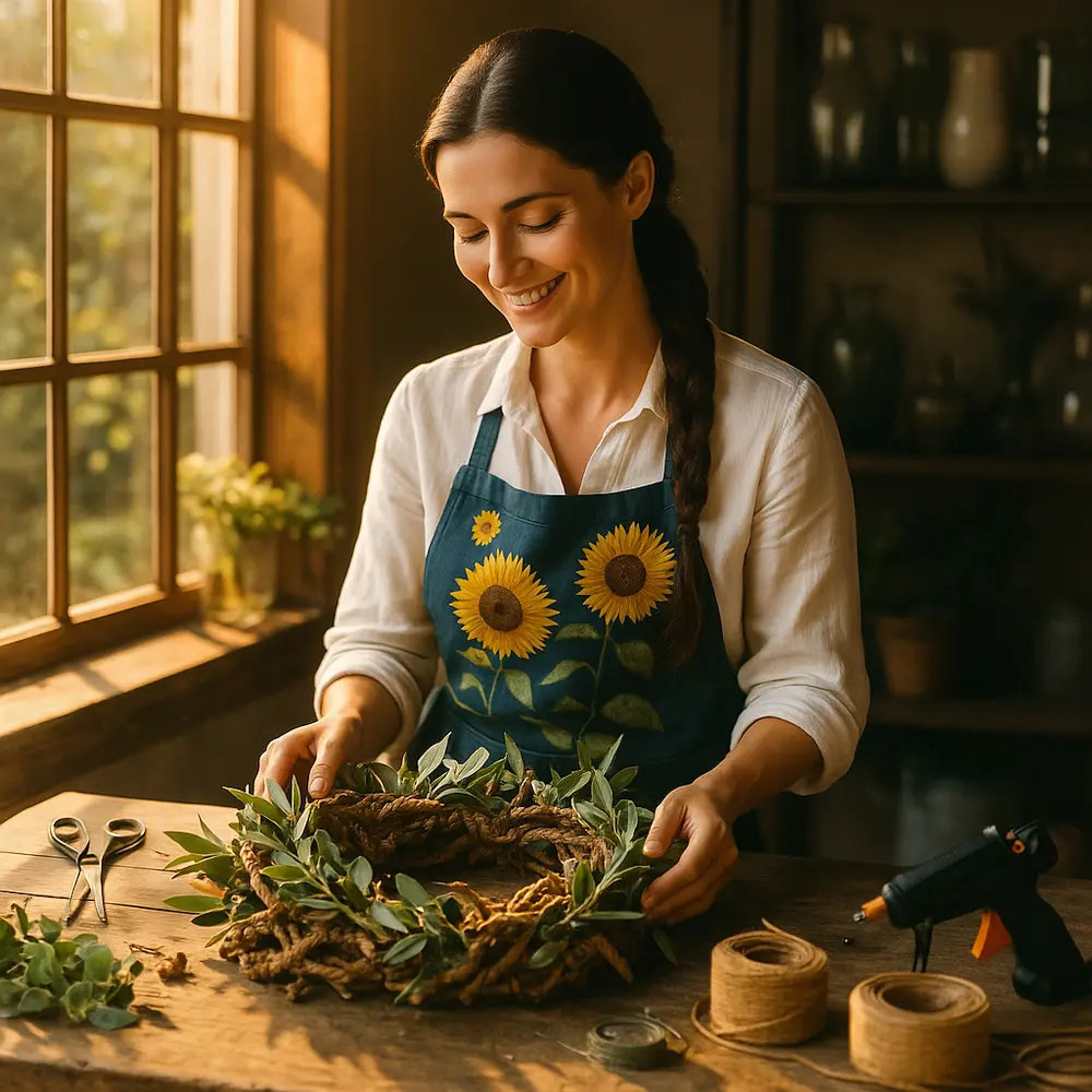 floristin-mit-olivenkranz